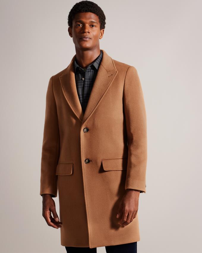 Manteau Ted Baker Wool Blend Overcoat Marron Homme | ZEX-71968788